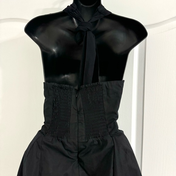 Anthropologie Maeve Black Twist Halter Fit & Flare Mini Dress NWT Medium $158 - Picture 8 of 9